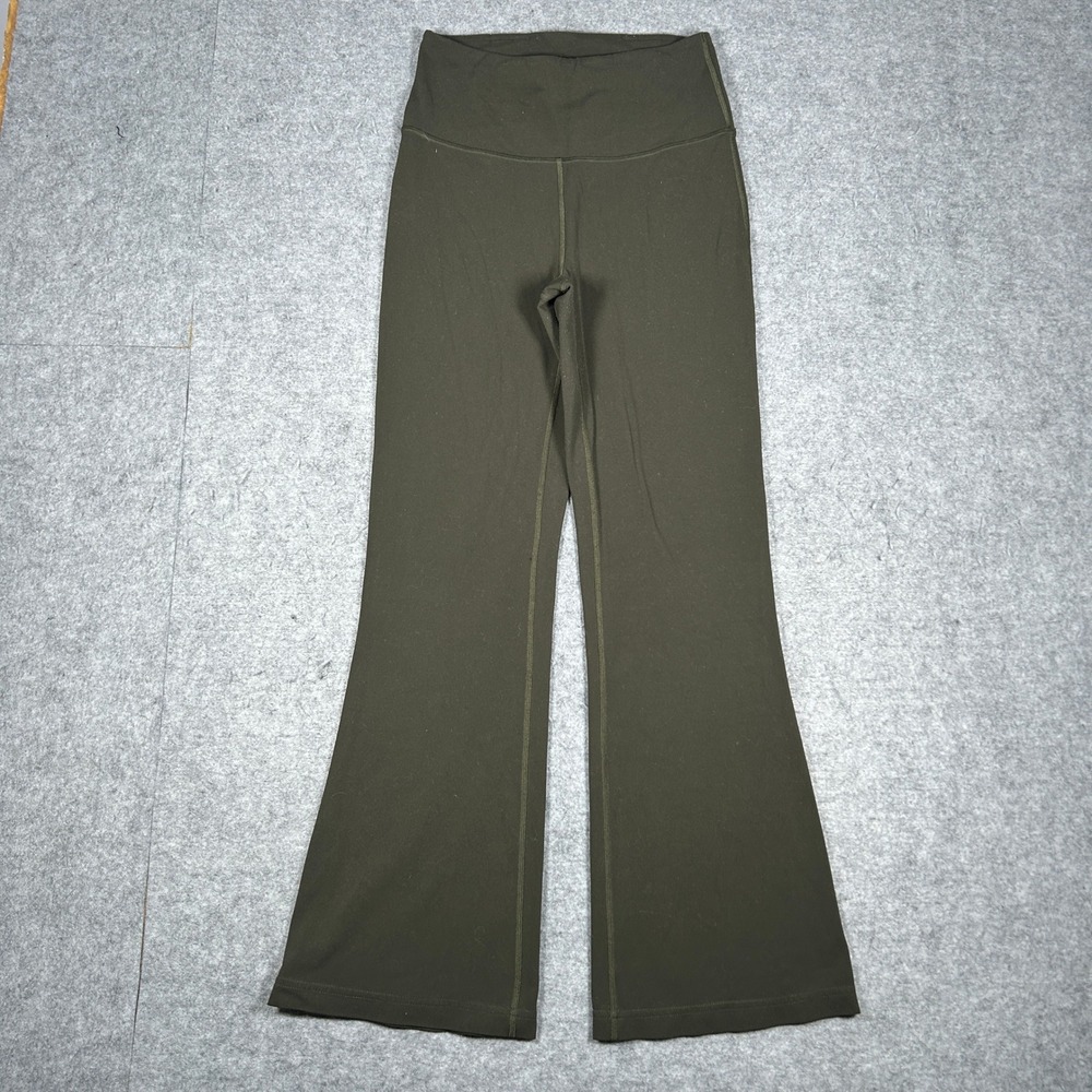 Lululemon Pants Women 6 Dark Olive Groove Flare Nulu High Rise Yoga Athleisure